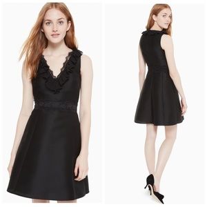 Kate Spade Mikado Lace Trim Fit Flare Dress New With Tags